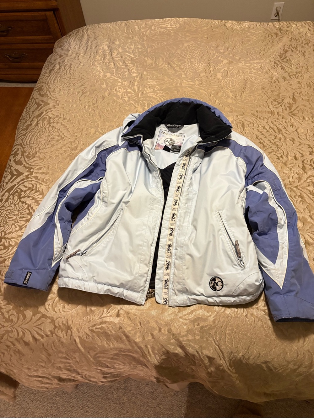 Light Blue & Lavender Colorblock Women's Ski Jacket